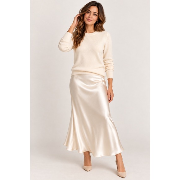 Quince Sweaters - Quince 100% Mongolian Cashmere Crewneck Sweater Ivory Cream Women's Quiet Luxury
